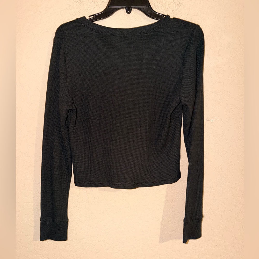 Victoria's Secret PINK Black Thermal Long Sleeve Shirt & Leggings Pajamas - Picture 7 of 11